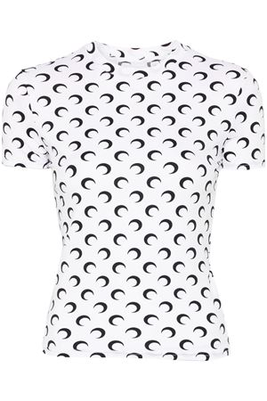 Top a maniche corte Second Skin in jersey MARINE SERRE | UTS001ACJER0001WH00